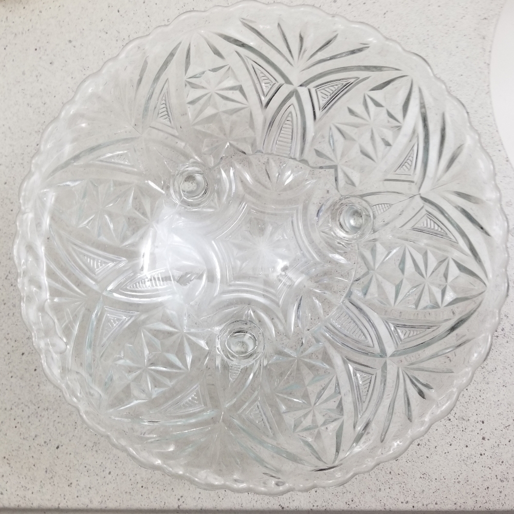 Beautiful vintage cut glass footed serving bowl
